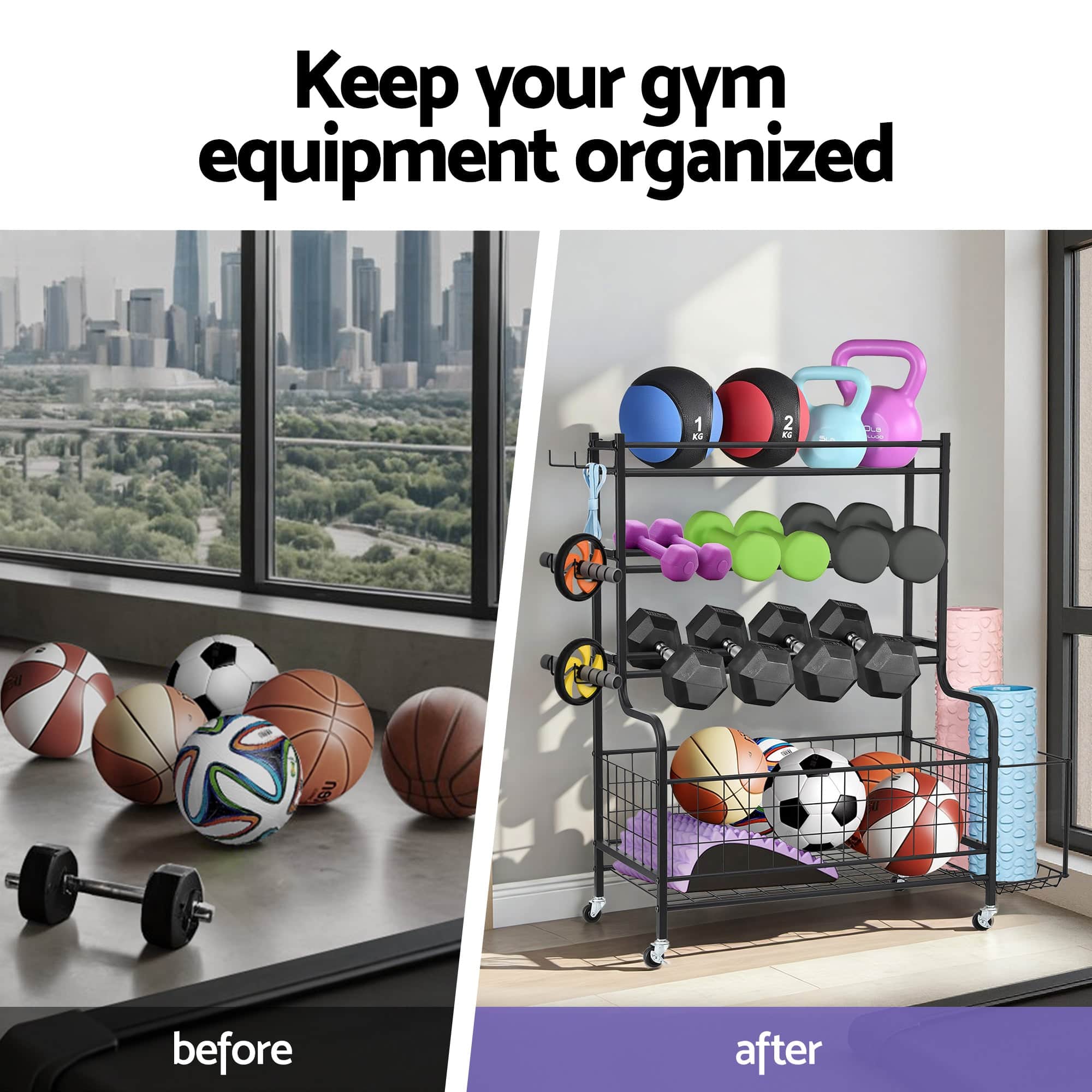Dumbbell Rack Weight Rack for Dumbbells Home Gym Storage Black