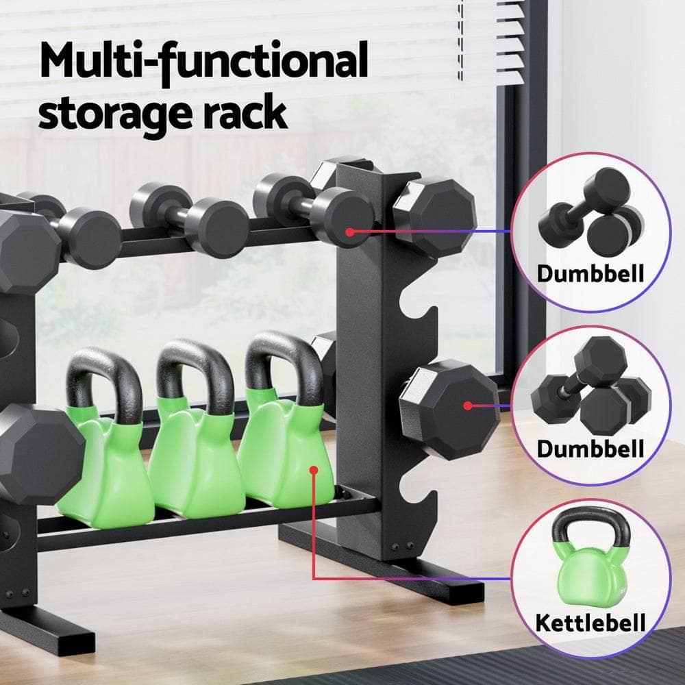 Dumbbells Rack Dumbbell Kettlebell Stand Home Gym Storage 200kg Capacity