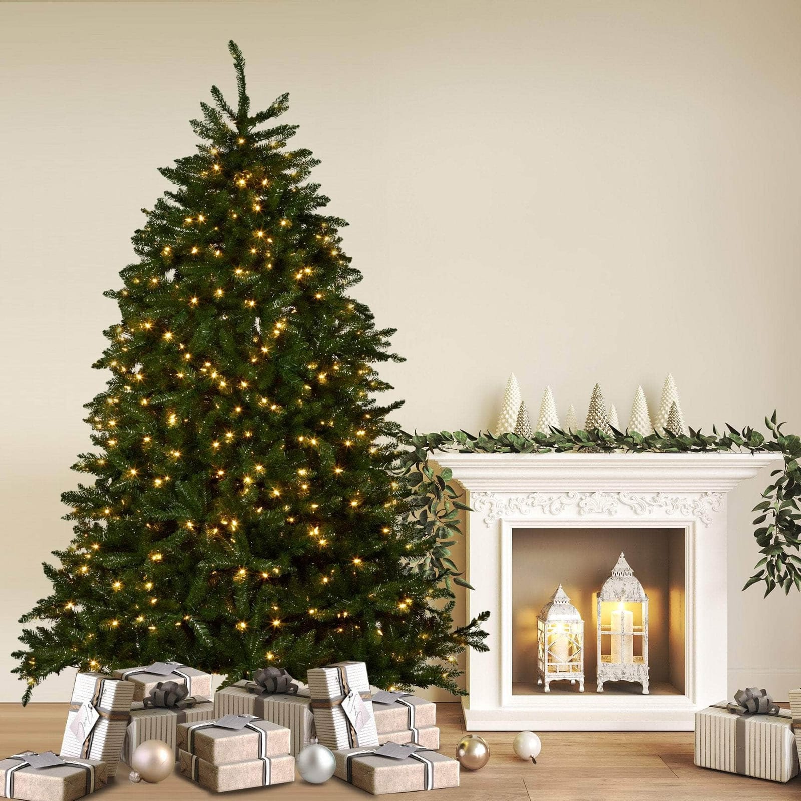2.3m Dunhill Shimmer Fir Pre-Lit Christmas Tree, dsd - photo 12