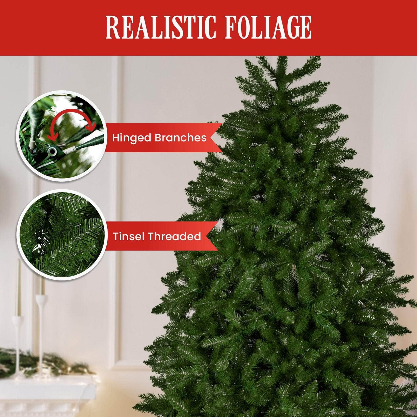2.3m Dunhill Shimmer Fir Pre-Lit Christmas Tree - dsd - photo 9