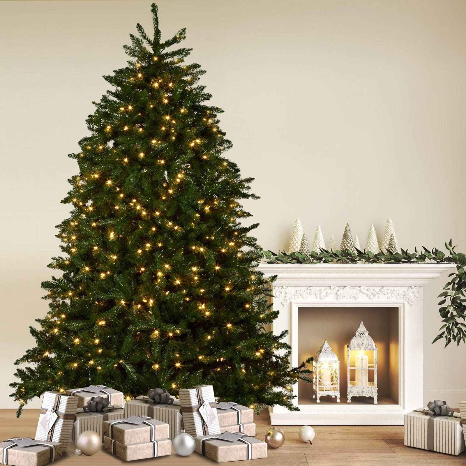 2.7m Dunhill Shimmer Fir Pre-Lit Christmas Tree, dsd - photo 12