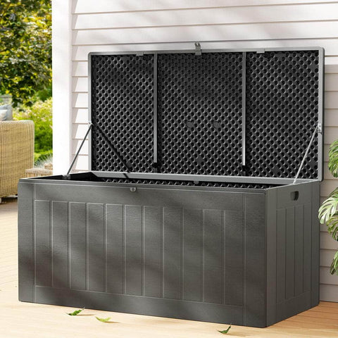 Durable 830L Outdoor Storage Container with Bench