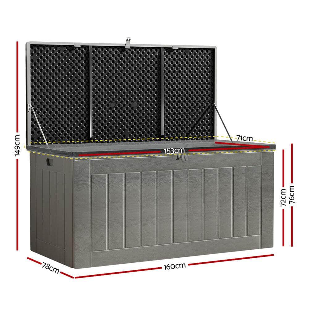 Durable 830L Outdoor Storage Container with Bench