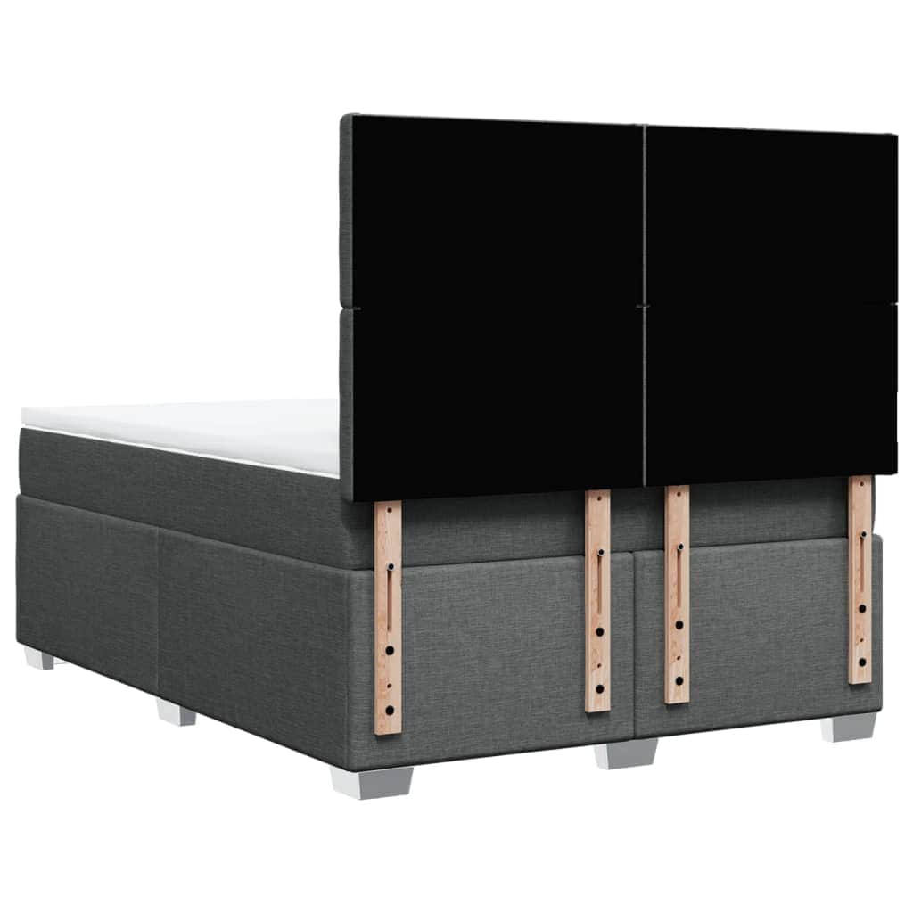 Durable and Elegant Dark Grey Queen Box Spring Bed with High-Quality Mattress