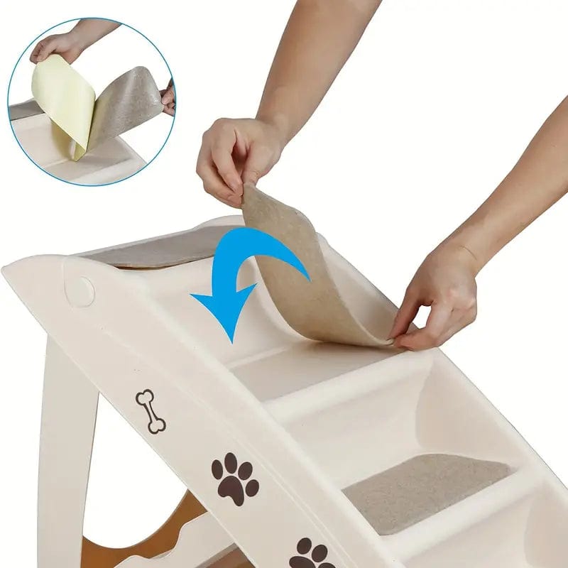 Durable and Safe Folding Plastic Pet Stairs for Indoor or Outdoor Use