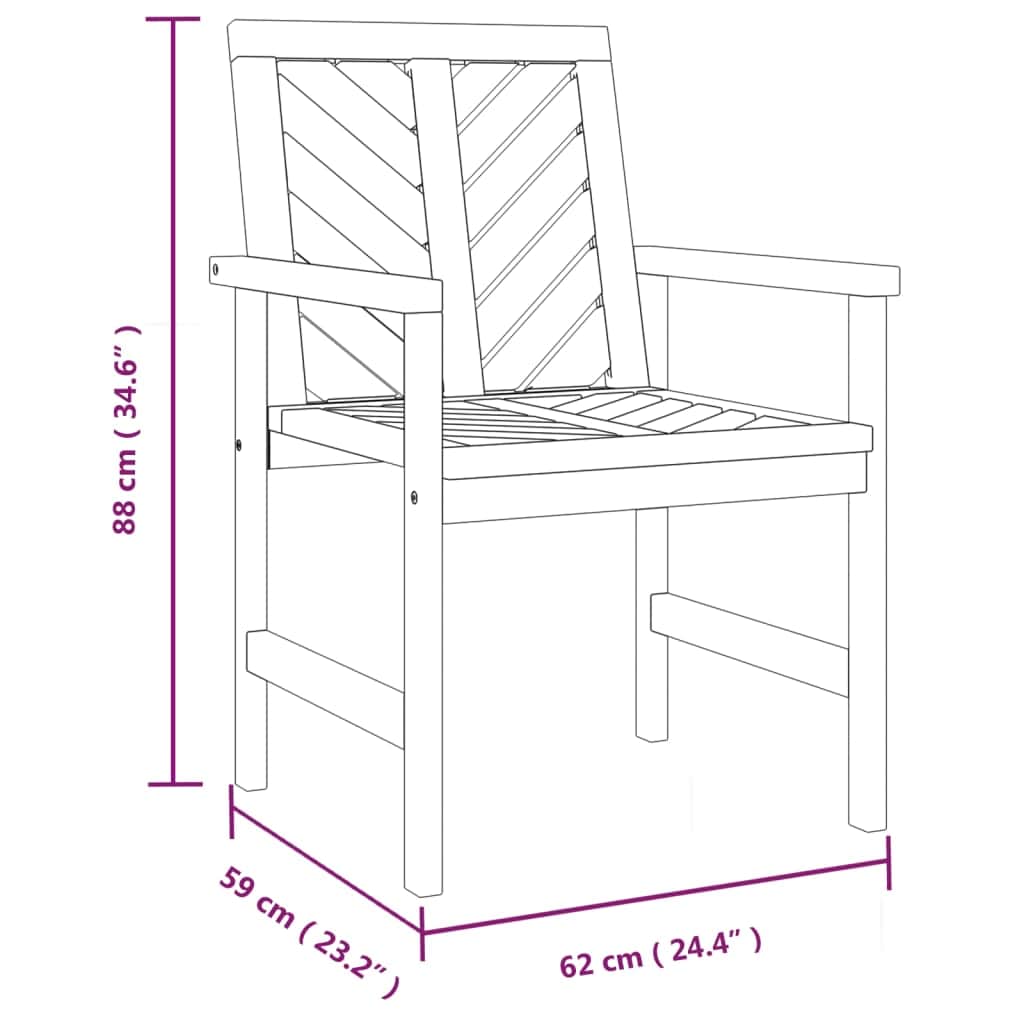 Durable Garden Dining Chairs 2 pcs Patio Setup Garden Leisure