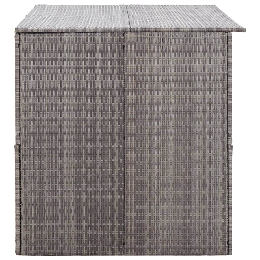 Durable Garden Storage Box Grey Poly Rattan