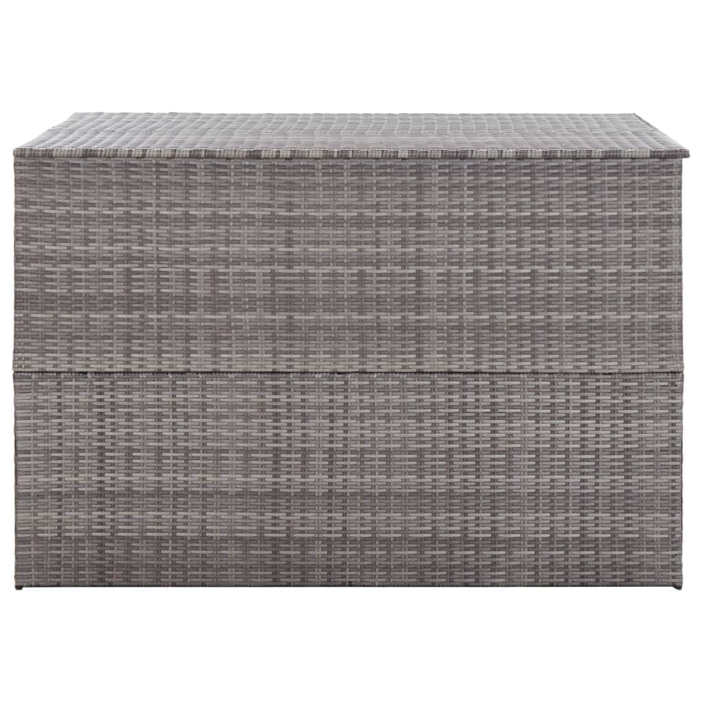 Durable Garden Storage Box Grey Poly Rattan