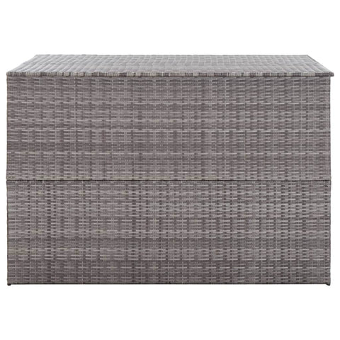 Durable Garden Storage Box Grey Poly Rattan