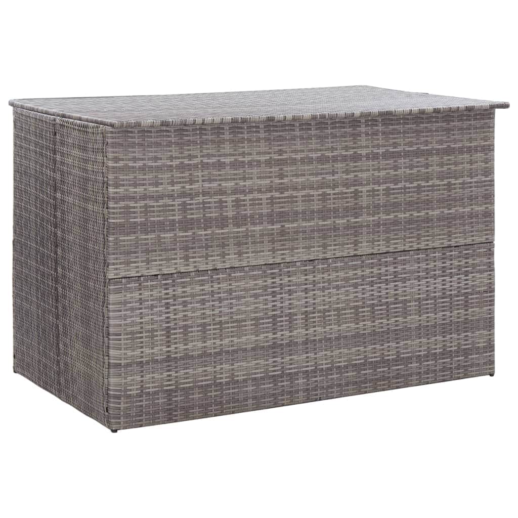 Durable Garden Storage Box Grey Poly Rattan