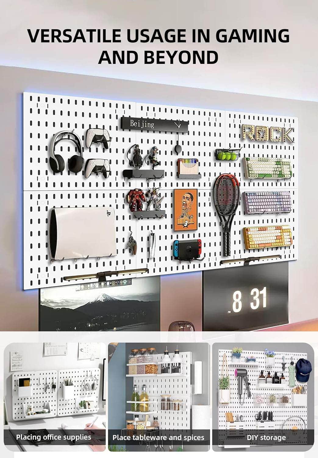 Durable Pegboard Combination Kit - Versatile Wall Hanging System