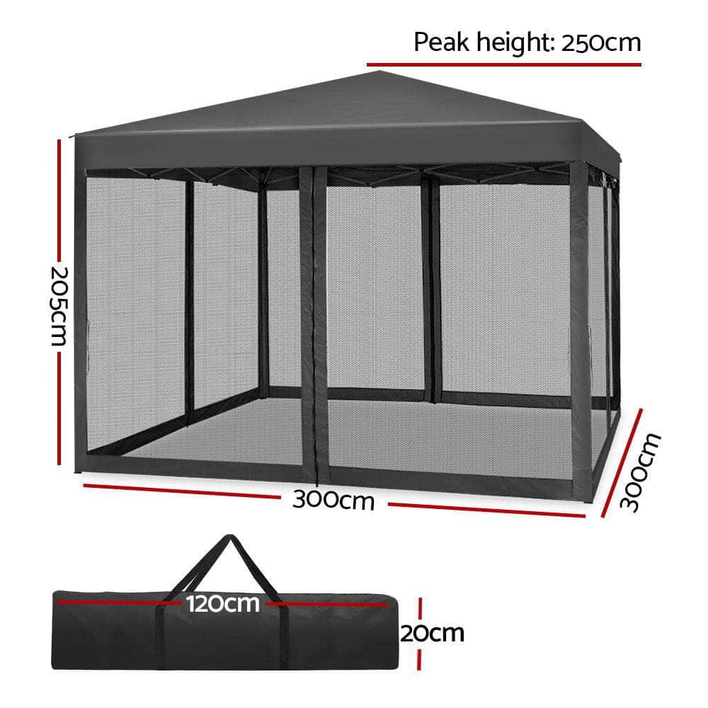 Durable Pop-Up Gazebo Marquee - 3x3M