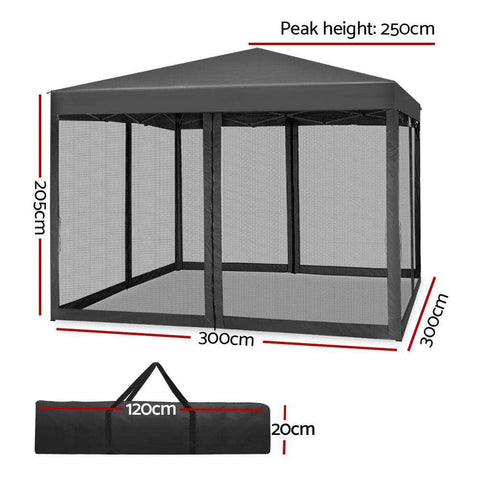 Durable Pop-Up Gazebo Marquee - 3x3M
