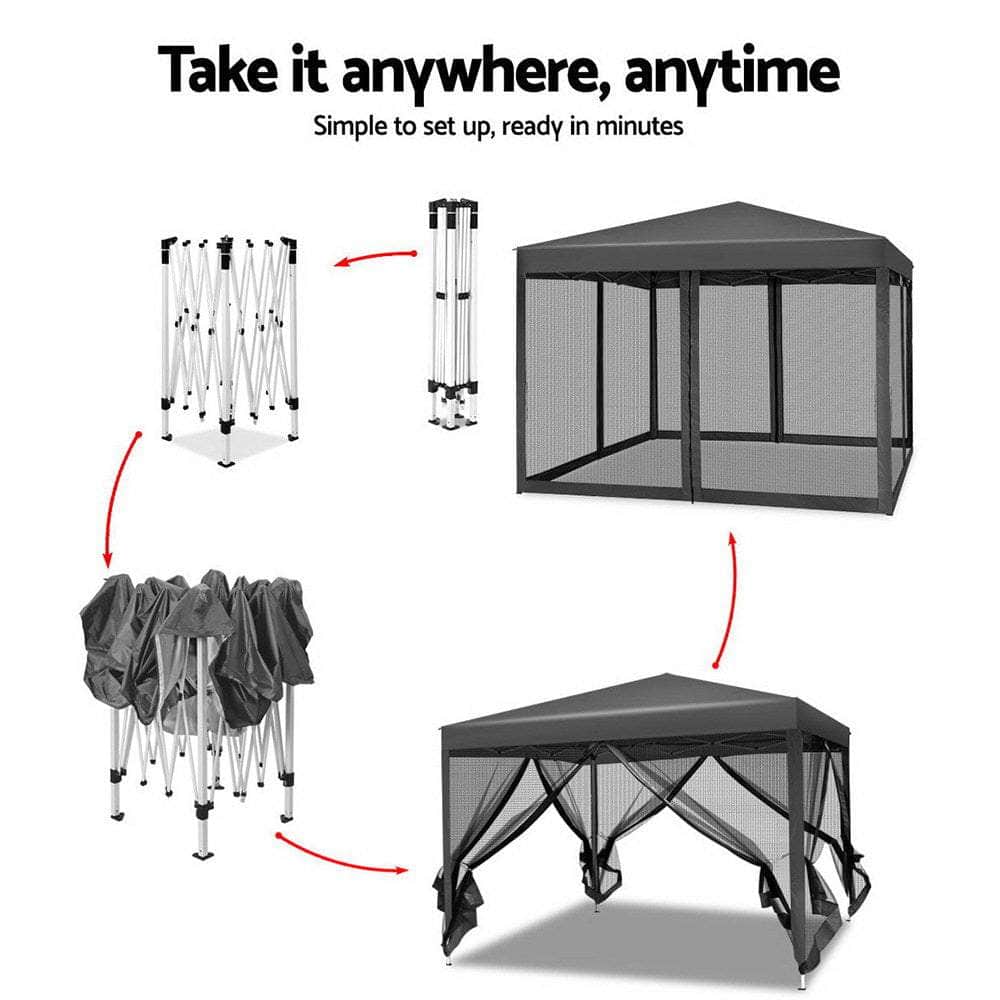 Durable Pop-Up Gazebo Marquee - 3x3M