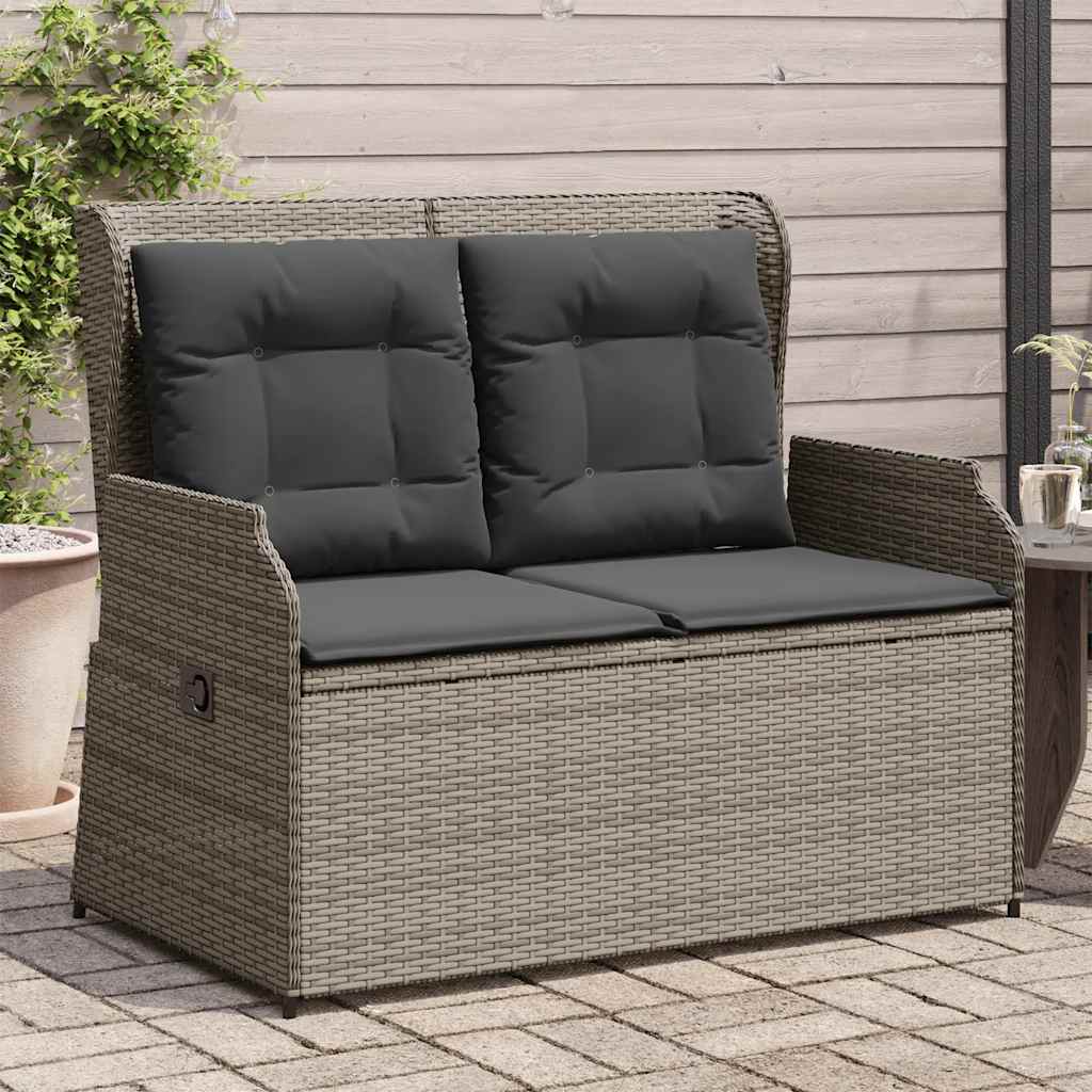 Durable Reclining Garden Bench with Cushions Outdoor Retreat Patio Relax