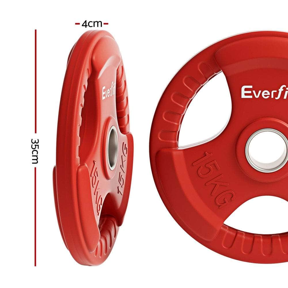Durable Red 15kg Weight Plates for Home Gym