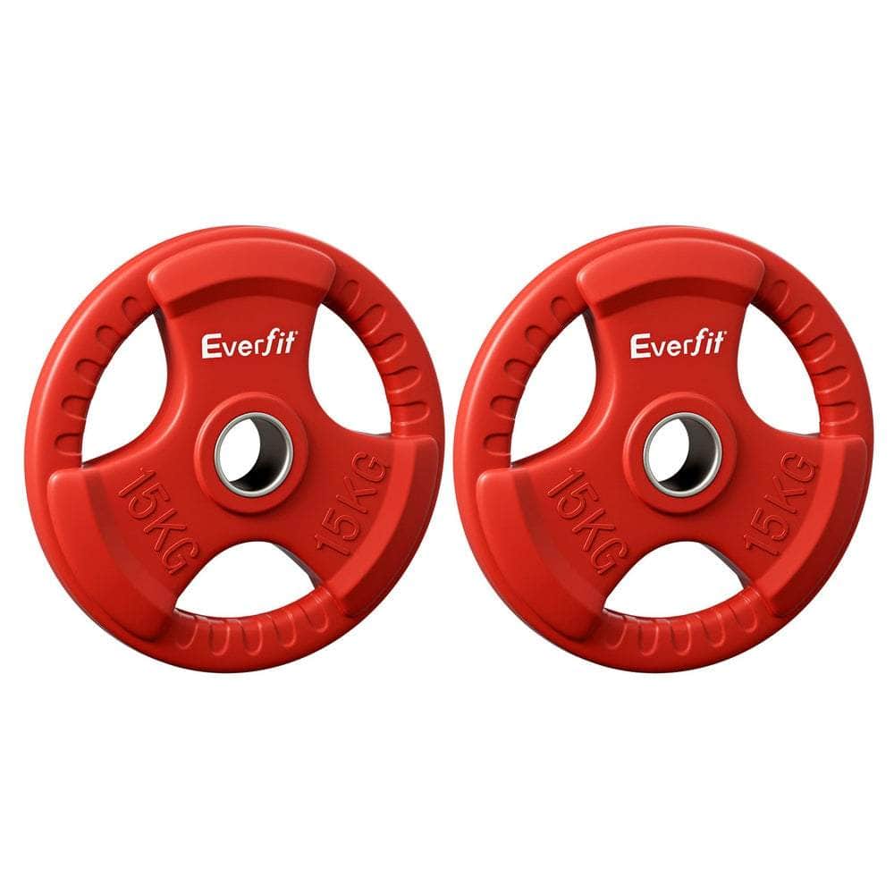 Durable Red 15kg Weight Plates for Home Gym