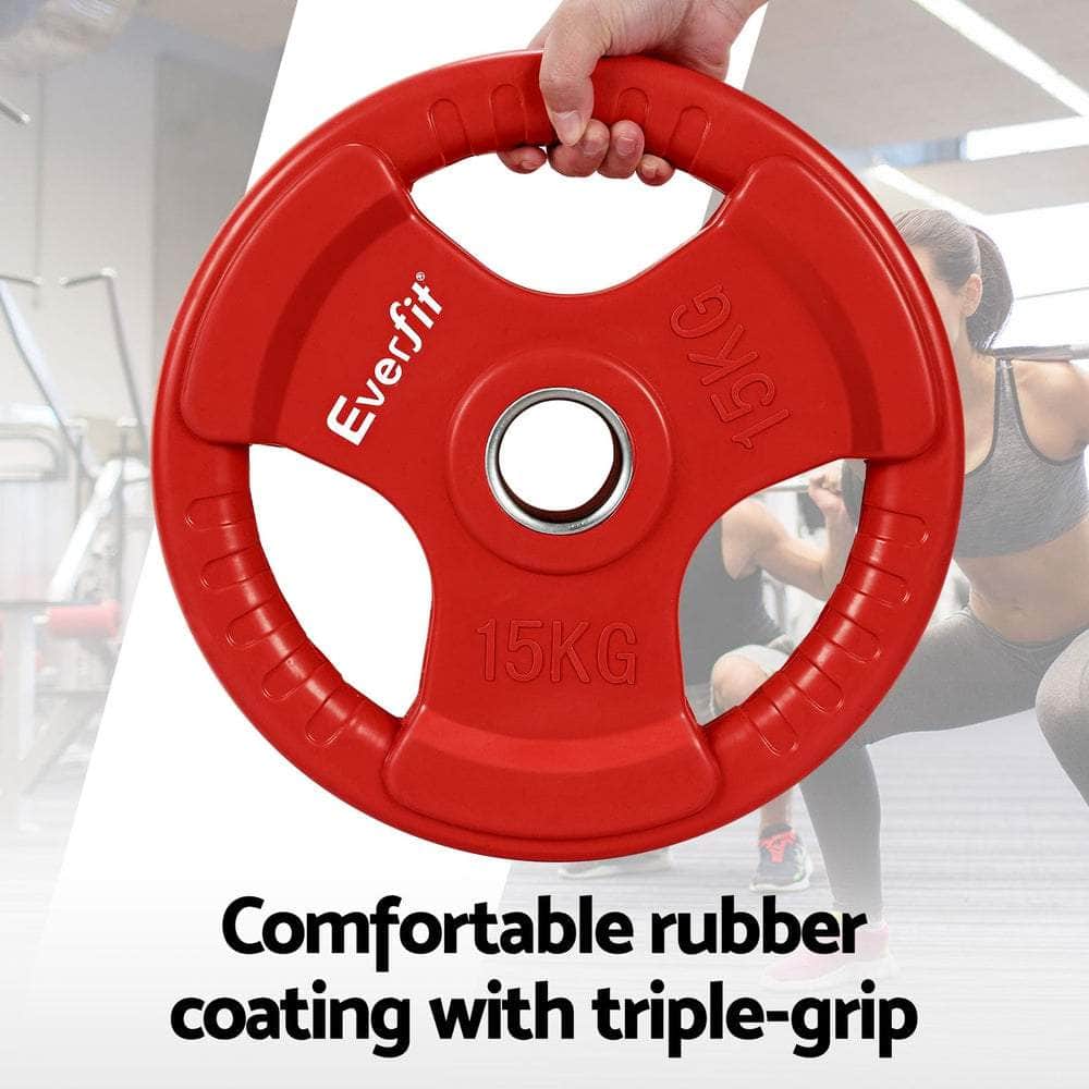 Durable Red 15kg Weight Plates for Home Gym