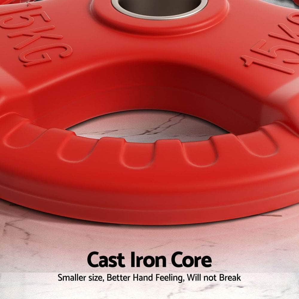 Durable Red 15kg Weight Plates for Home Gym
