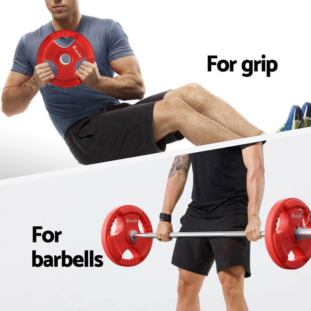 Durable Red 15kg Weight Plates for Home Gym