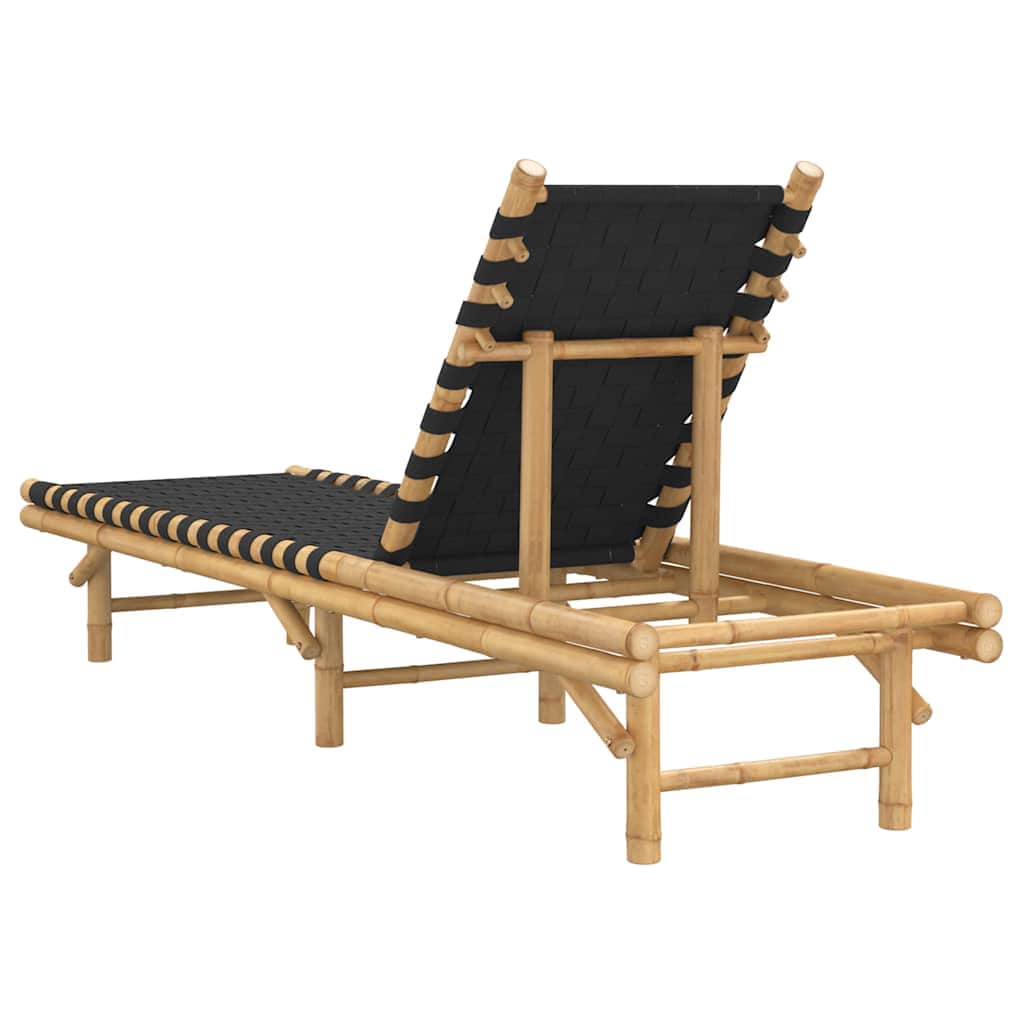 Durable Sun Lounger with Black Woven Home Use Modern Living