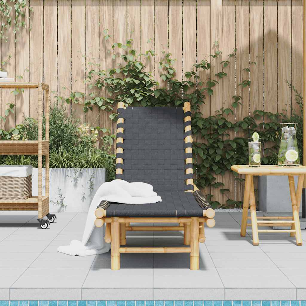 Durable Sun Lounger with Black Woven Home Use Modern Living