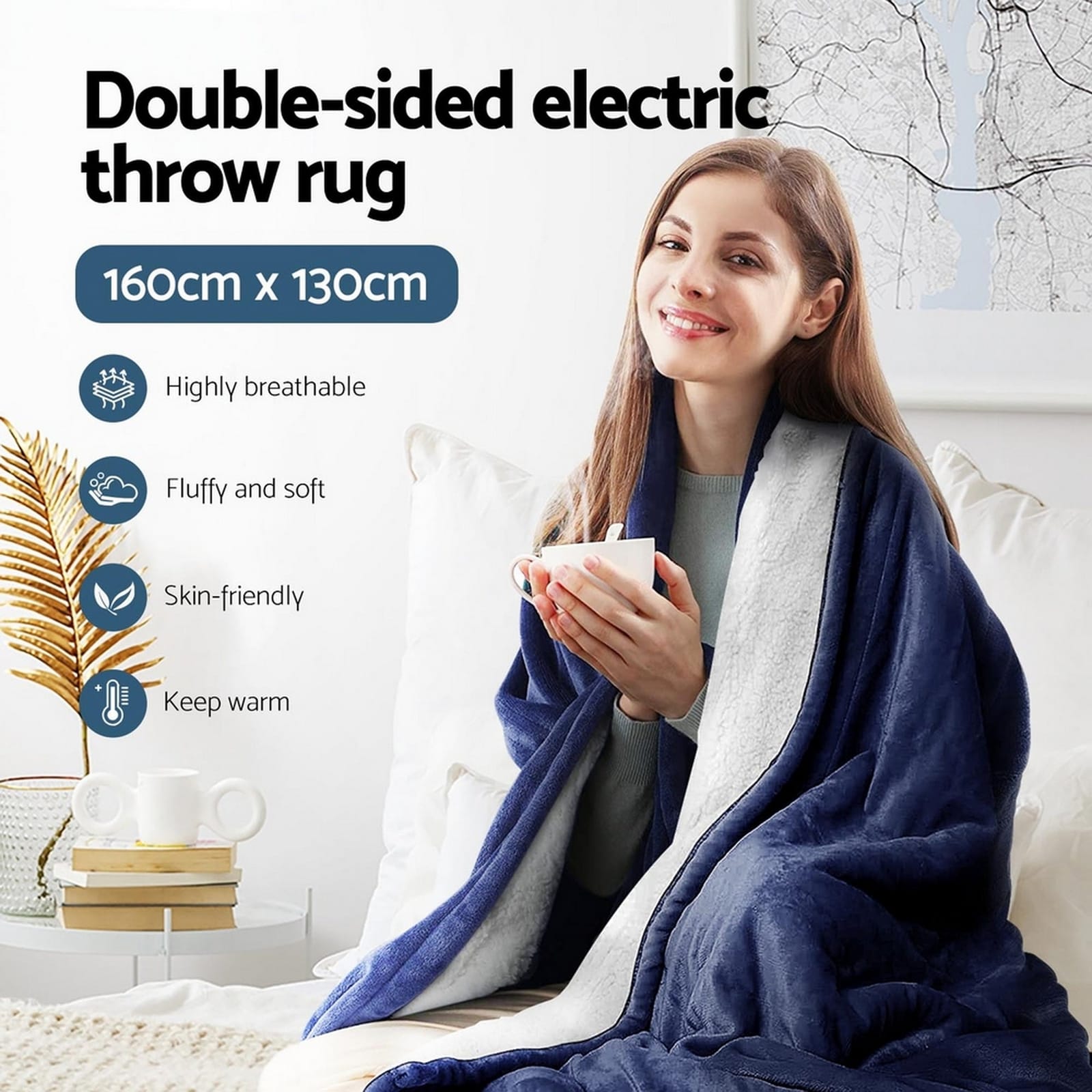 Electric Throw Rug Heated Blanket Washable Snuggle Flannel Winter - Blankets & Throws - photo 19