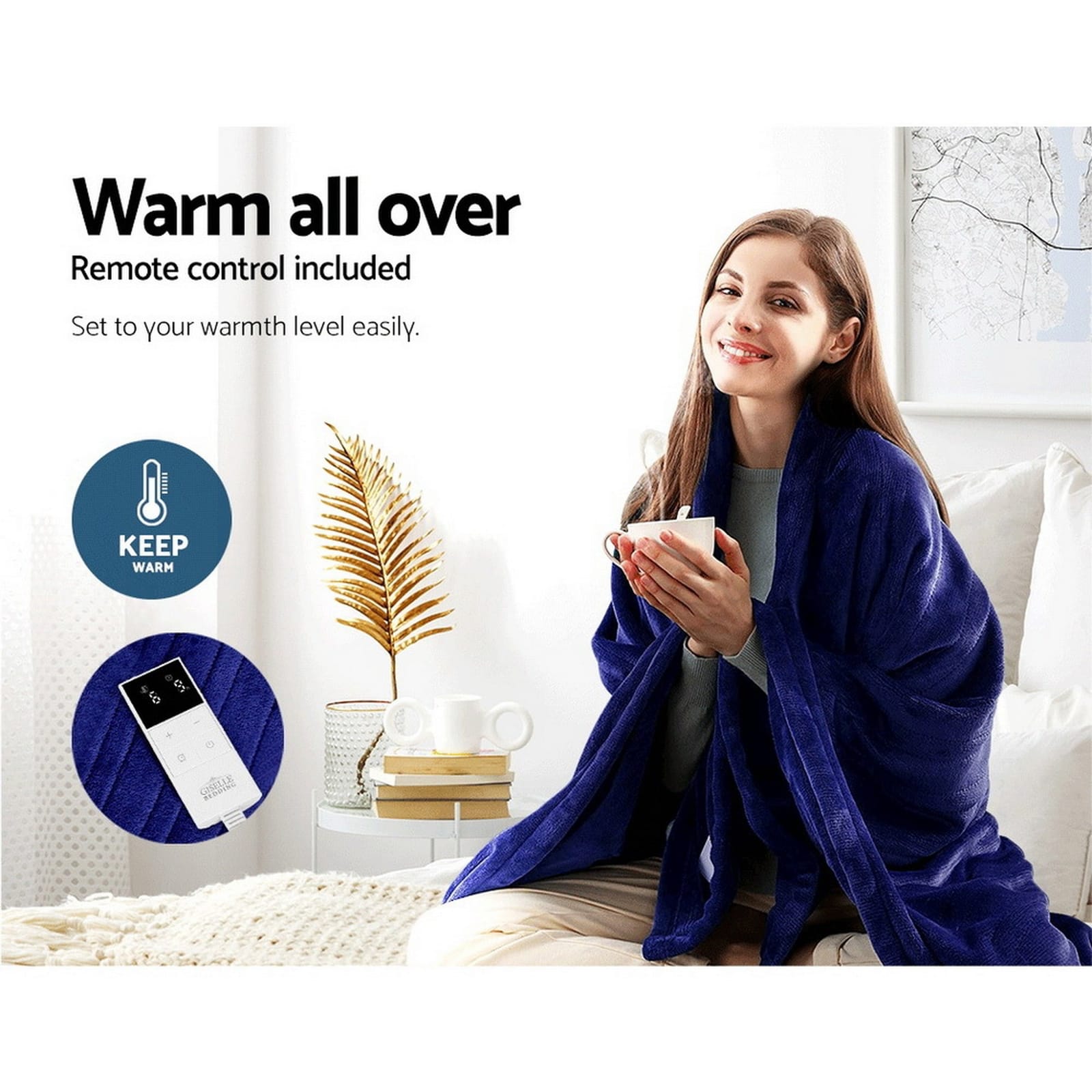 Electric Throw Blanket - Navy | Navy colour