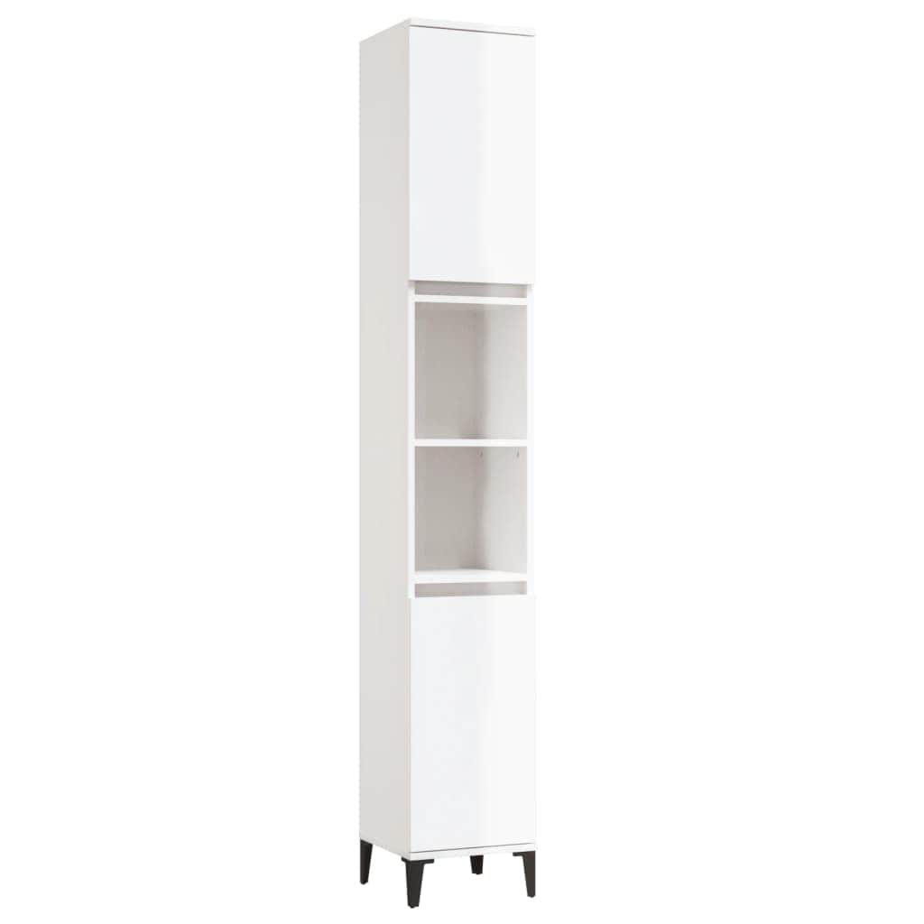 Ebony Elegance: Engineered Wood Bathroom Cabinet