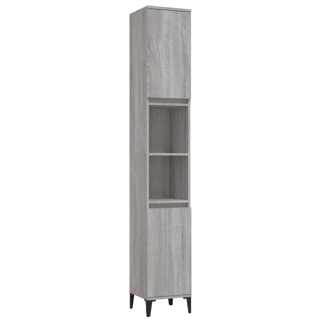 Ebony Elegance: Engineered Wood Bathroom Cabinet
