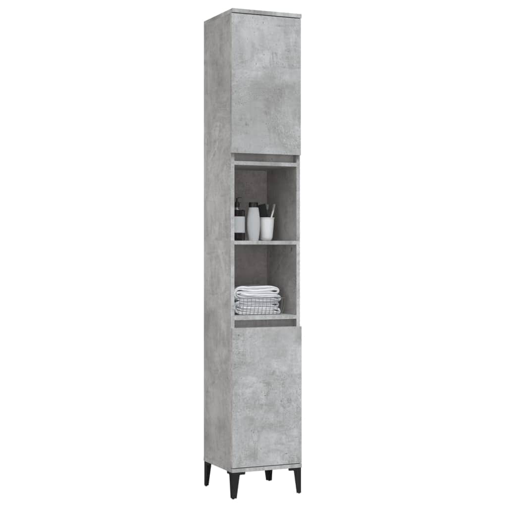 Ebony Elegance: Engineered Wood Bathroom Cabinet