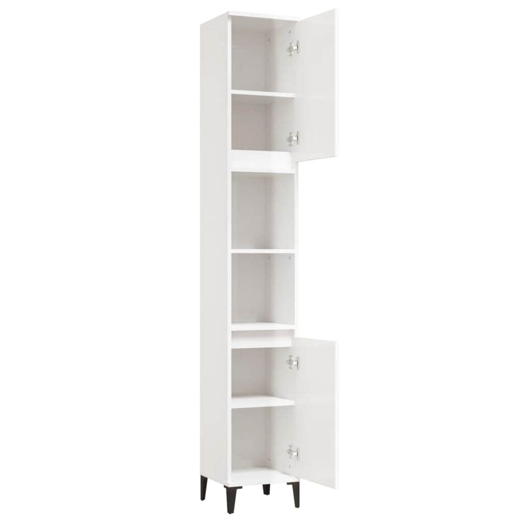 Ebony Elegance: Engineered Wood Bathroom Cabinet