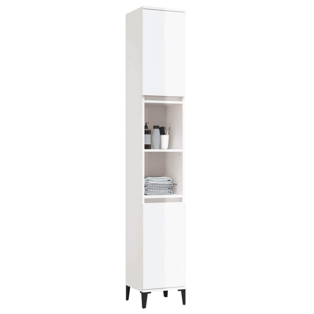 Ebony Elegance: Engineered Wood Bathroom Cabinet