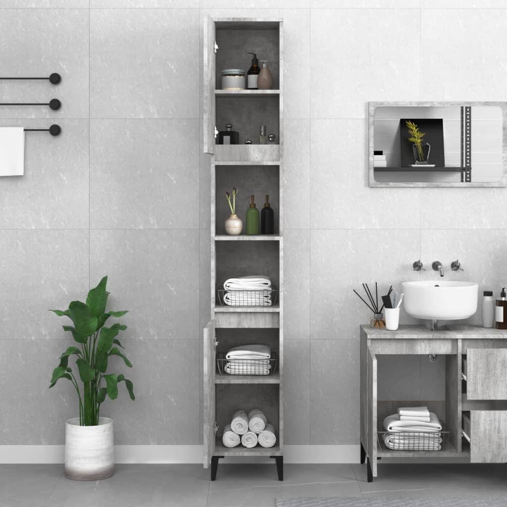 Ebony Elegance: Engineered Wood Bathroom Cabinet