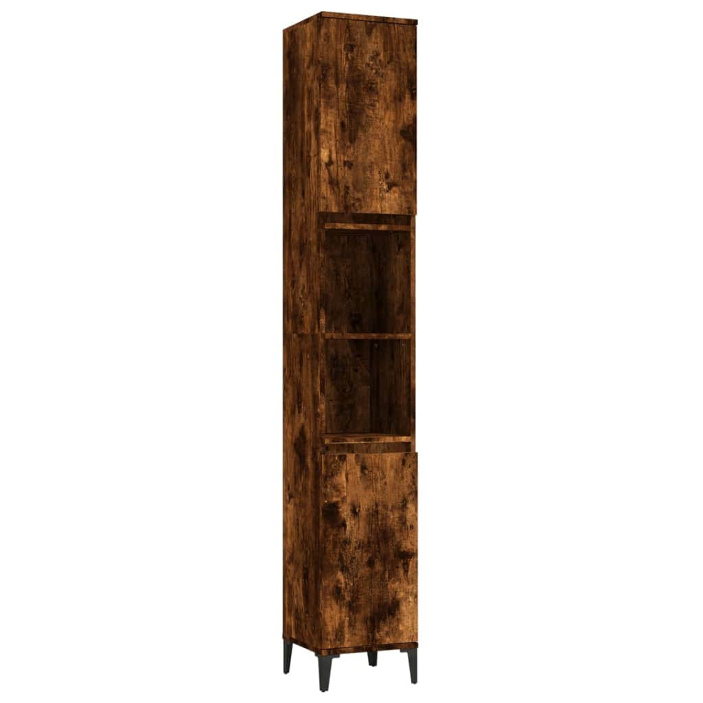 Ebony Elegance: Engineered Wood Bathroom Cabinet