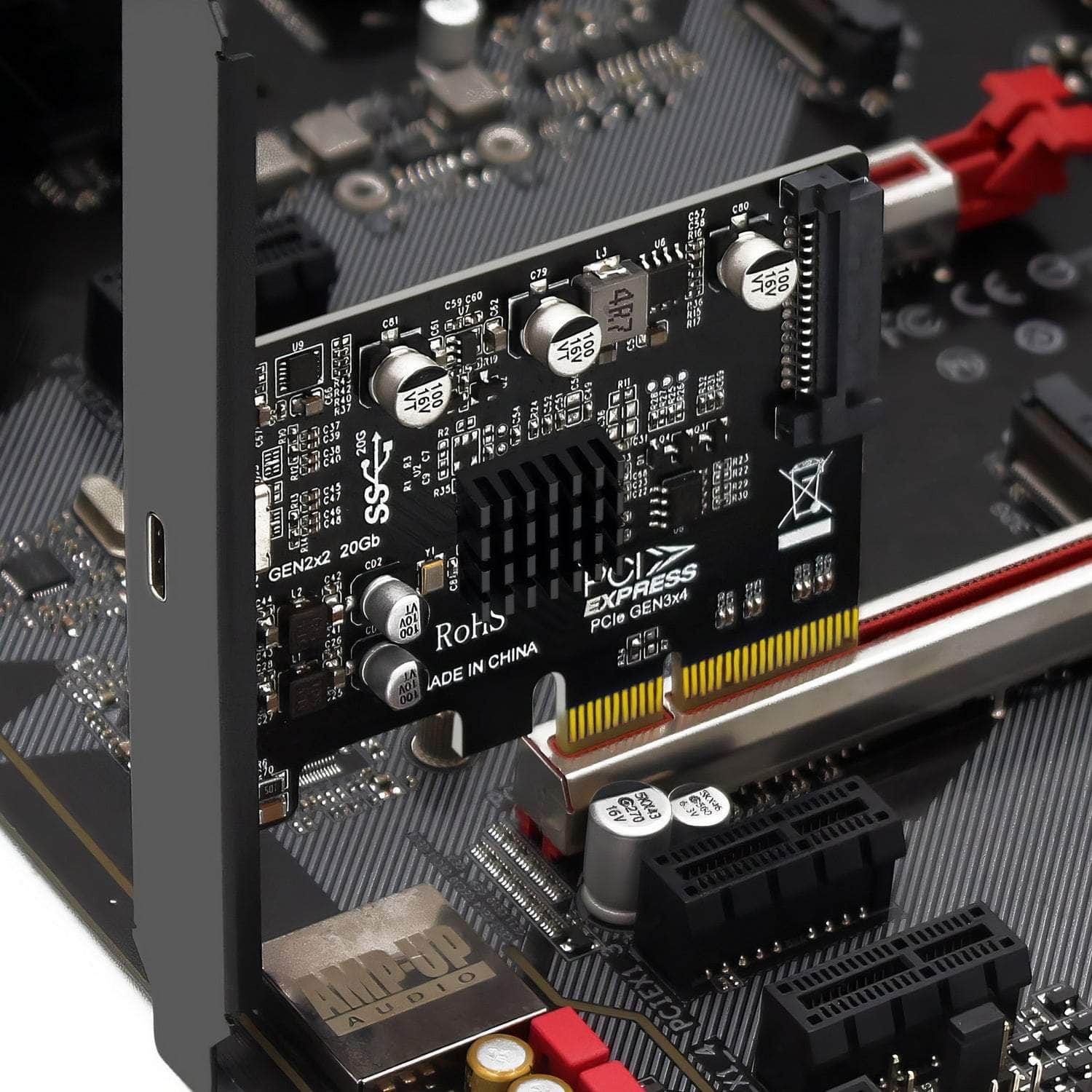 EC318v2 PCI-e x4 to USB 3.2 Gen2x2 20Gbps USB-C Expansion Card