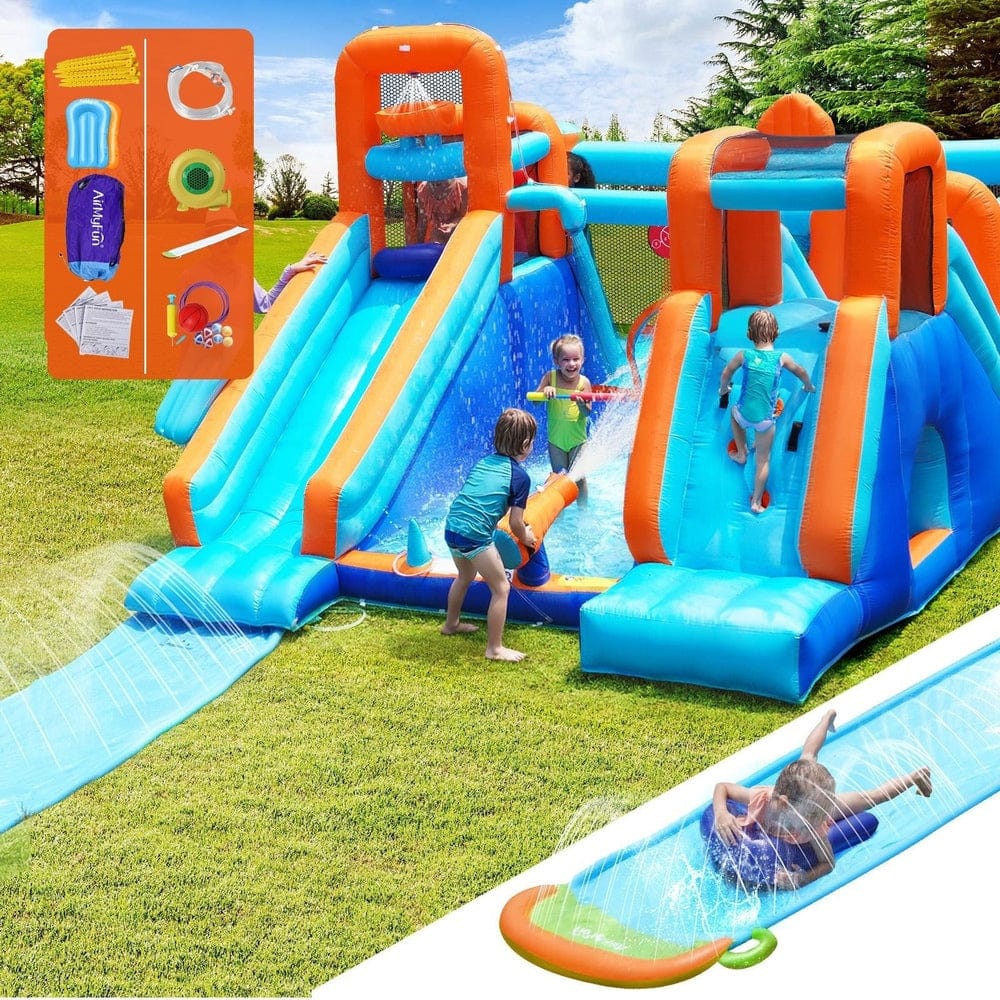 12 Play Zones Inflatable Water Slide Park Jumping Castle Bounce House with Inflatable Toys - photo 8