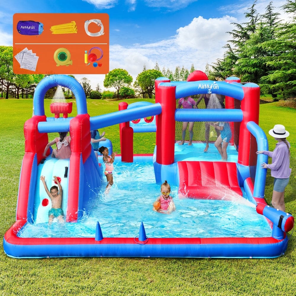 11 Play Zones Inflatable Trampoline Bounce House Jumping Water Slide with Inflatable Toys - photo 8