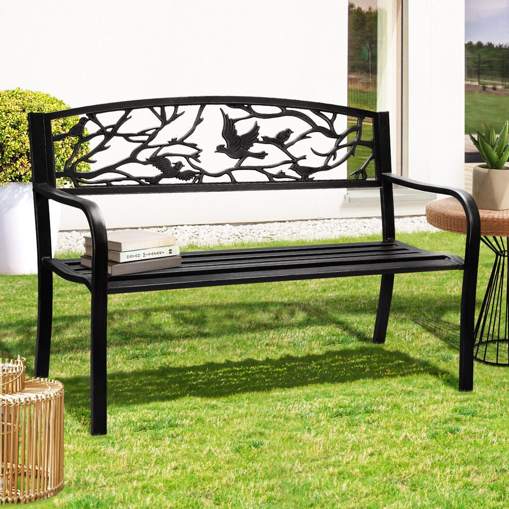 Relax in Style: Outdoor Chair Furniture with Bird Pattern Patio, Garden Bench - photo 7