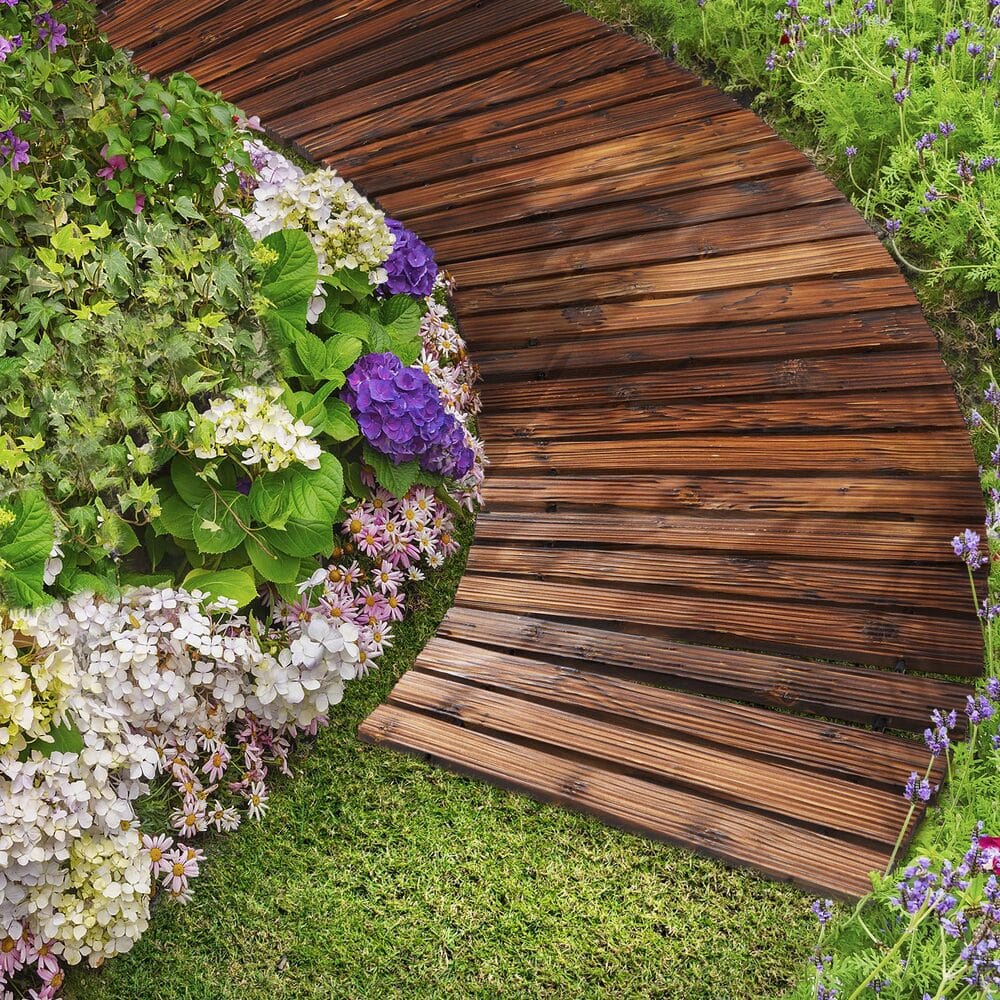 Garden Wooden Pathway 8ft Roll-Out Curved, Garden Pathway - photo 15