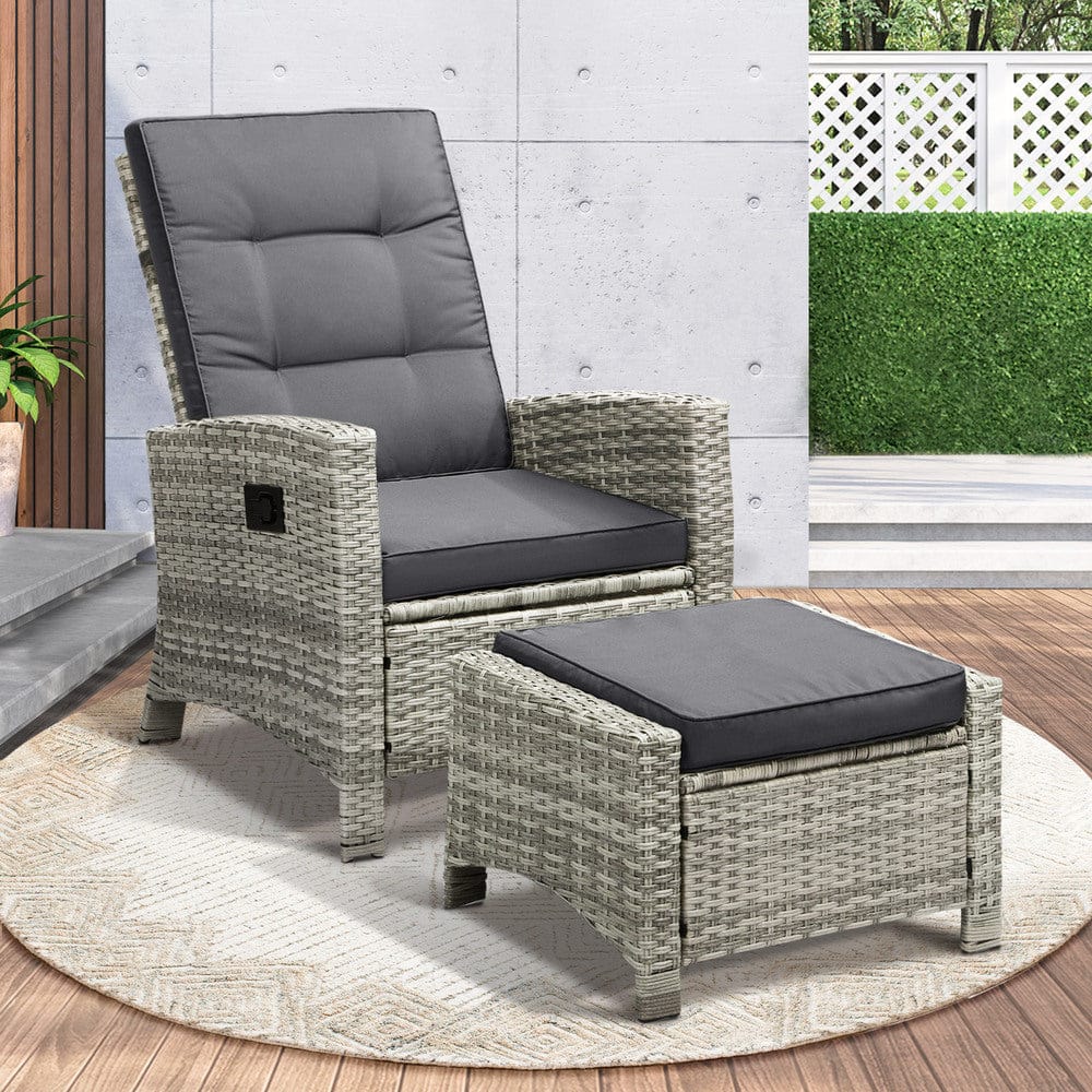 Elevate Your Outdoor Experience with Luxurious Wicker Sun Lounge Sofas-Black\Grey | Outdoor Recliner - photo 13