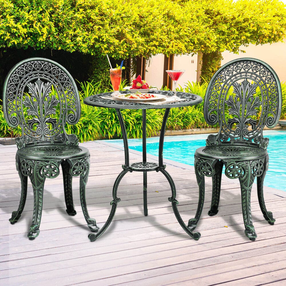 Bistro Setting Outdoor Cast Aluminium Table Chair Garden Furniture 3Piece, Outdoor Patio Set - photo 7