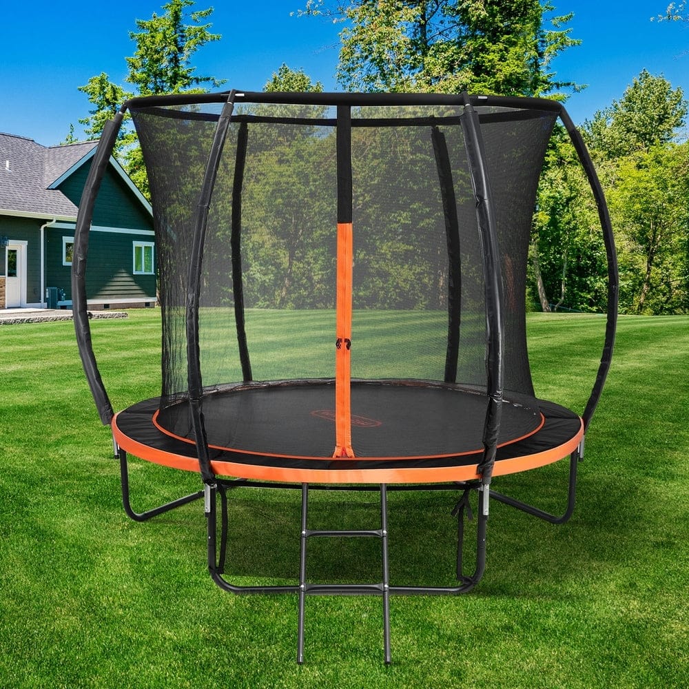 Trampoline - 8FT Kids Trampoline Round Encosure Safety Net with Ladder