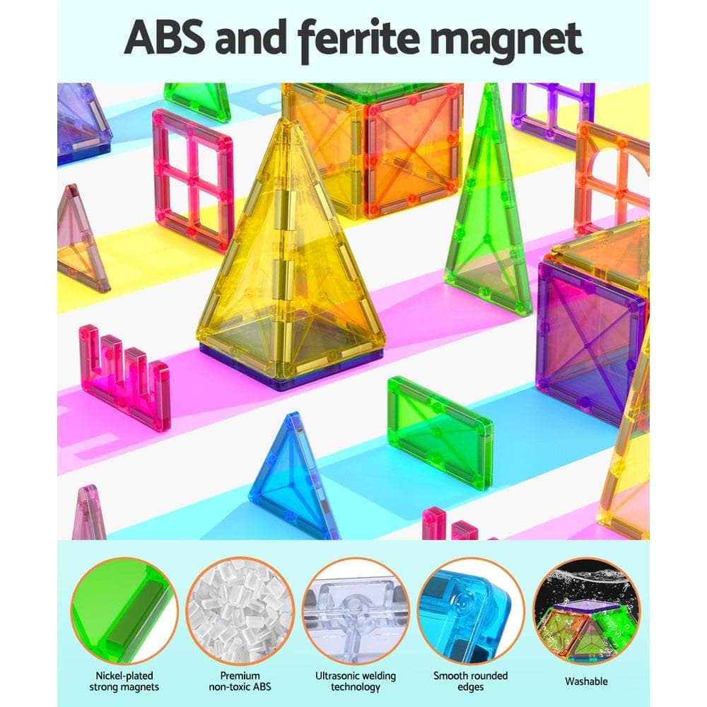 Educational Magnetic Tiles - 120pcs Kids Set
