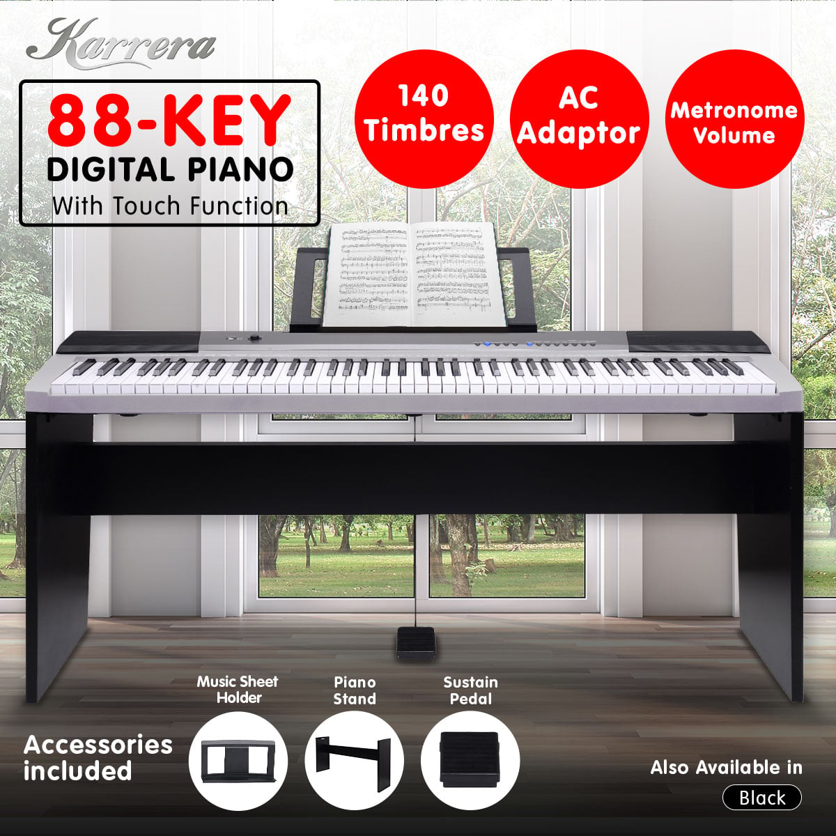 Electronic Keyboard Piano 88 Keys 1298x285x665cm