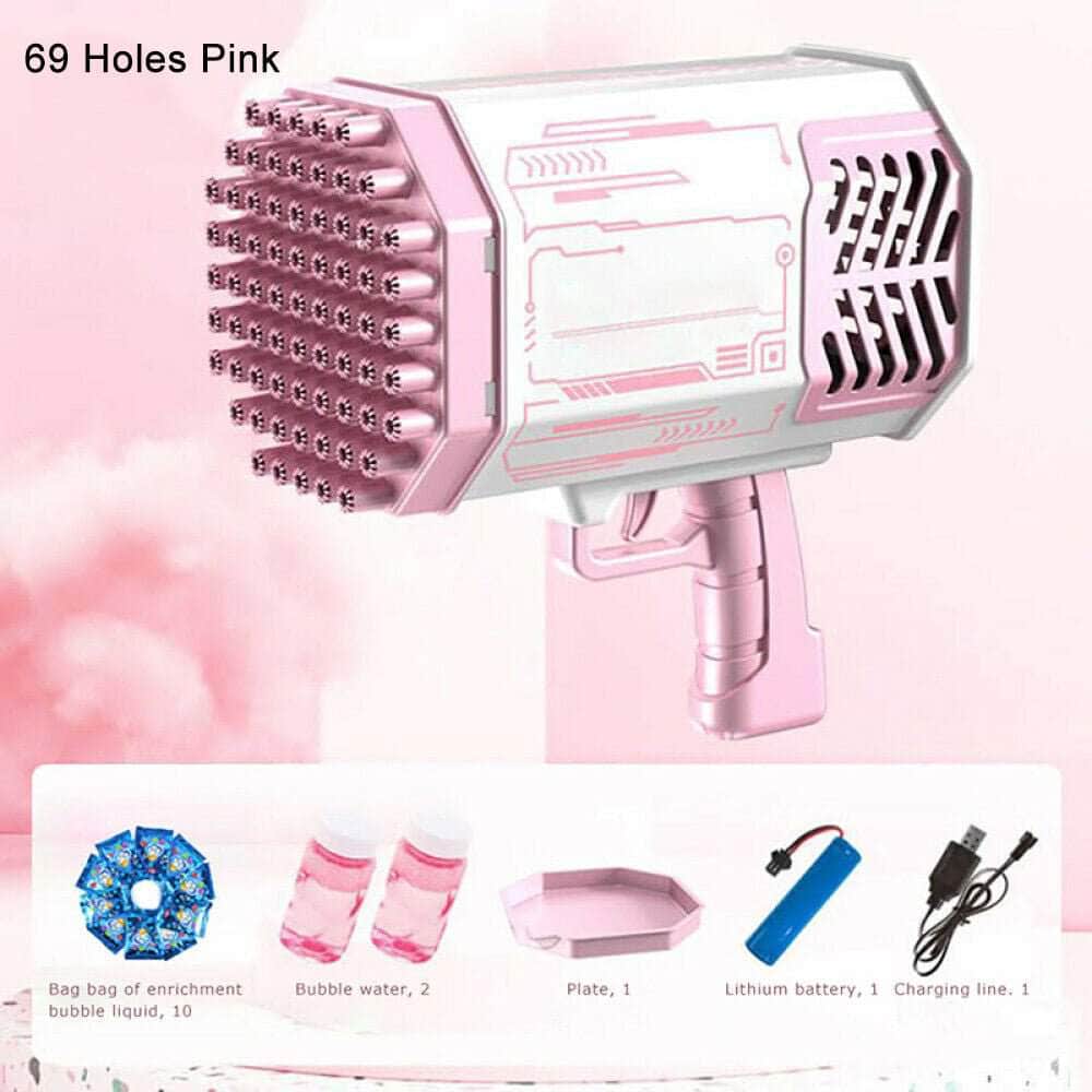 Electric Bubble Gun Machine Kids Adults Summer Outdoor Playtime Toy Green