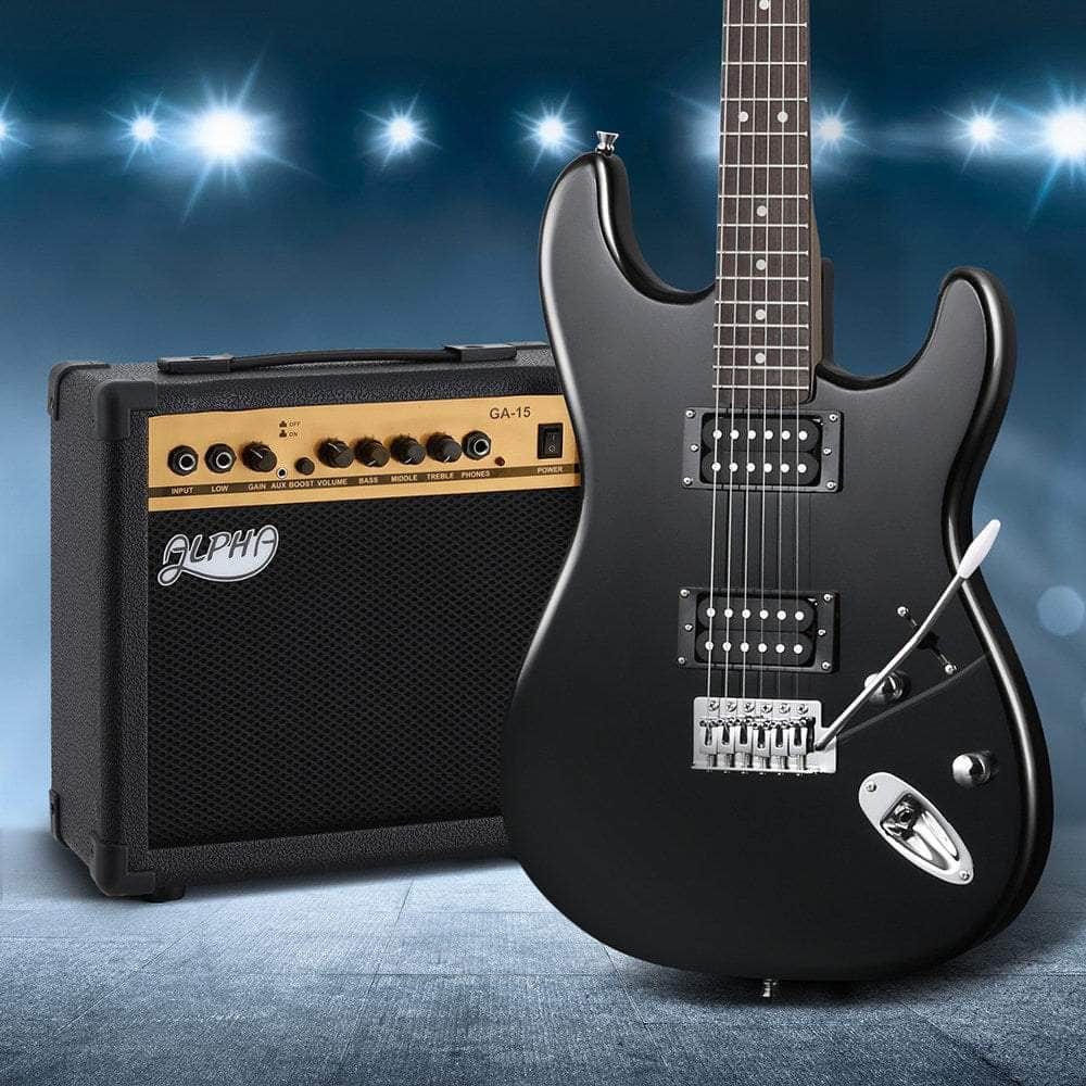 Electric Guitar Music String Instrument 20W Amplifier Black, Black colour