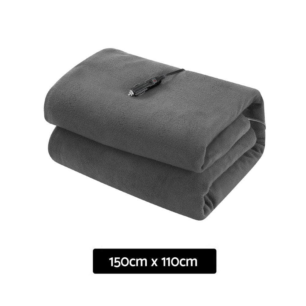 Electric Heated Blanket Car Throw Rug Grey