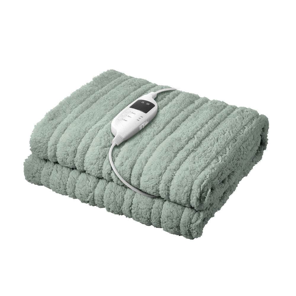 Electric Heated Blanket Washable Throw Rug Coral Fleece