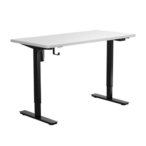 Electric Standing Desk Single Motor Height Adjustable Sit Stand Table Black and White 120cm
